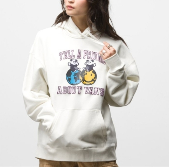 Women's Vans Panda Hoodie Size Large, NWT - Picture 1 of 7